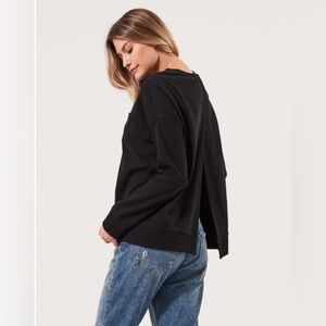 Pact Black Split Back Pullover